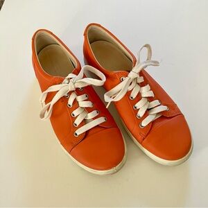 Ecco Women’s  “Soft 7” Orange Leather Sneakers Size 9